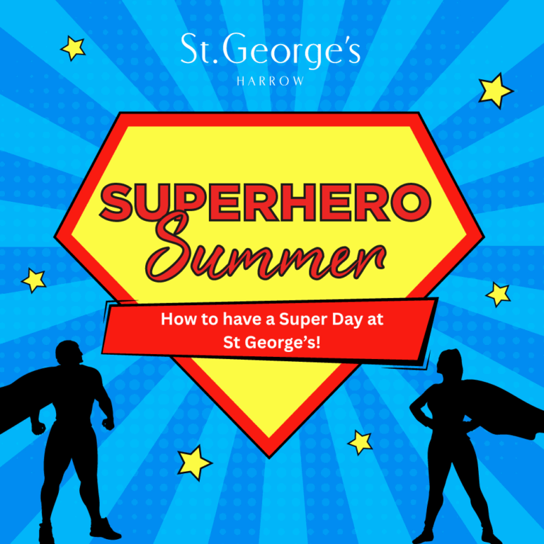 superhero summer super day at st george's graphic
