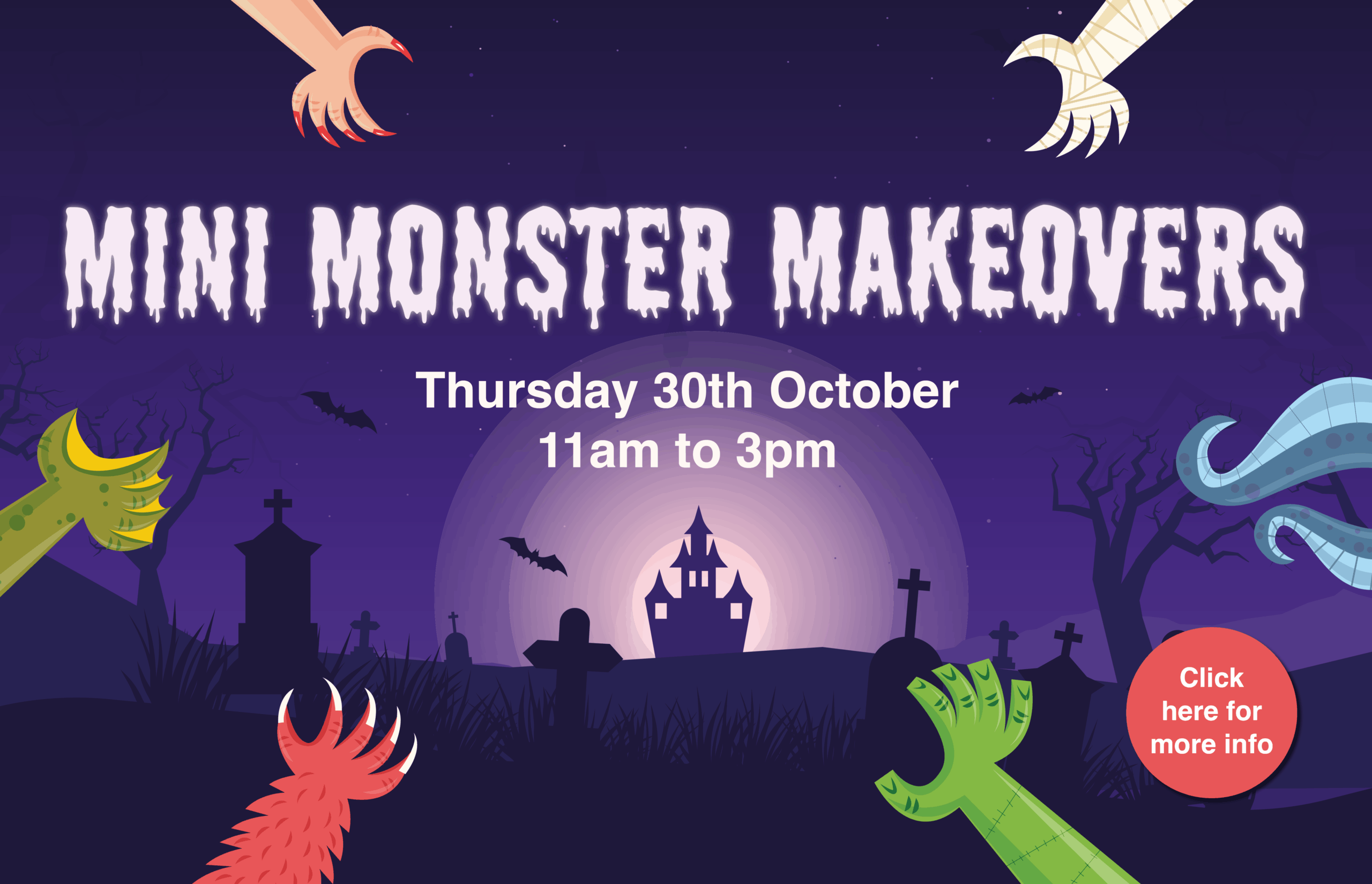 mini monster makeovers halloween event graphic
